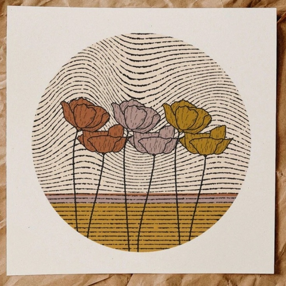 Boho Art Print 12”x12” “Move With The Wind”
